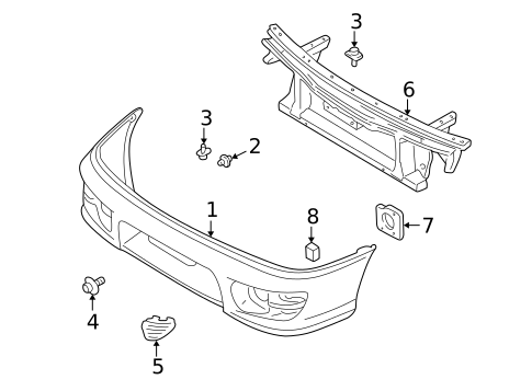 Bumper & Components - Front for 2001 Subaru Impreza #0