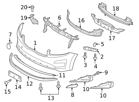 Bumper & Components - Front for 2016 Kia Sedona #1