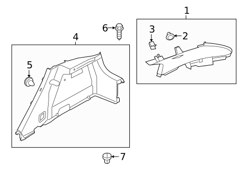 Interior Trim - Quarter Panels for 2023 Kia Rio #0