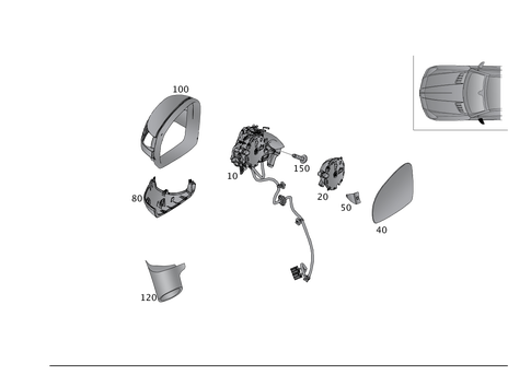 Outside Rear View Mirror, on the Left for 2018 Mercedes-Benz SLC300 #0