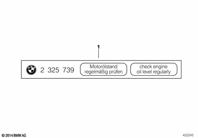 71212325739 - Parts and Accessories for Engine / Chassis: Label "Oil Level" -  for BMW-Motorrad Image