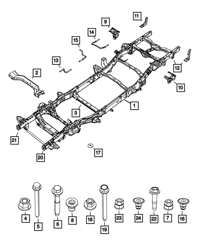 « 68321011AA – Frame, Bumper and Fascia : Châssis Ensemble De Cadre pour Mopar Image »