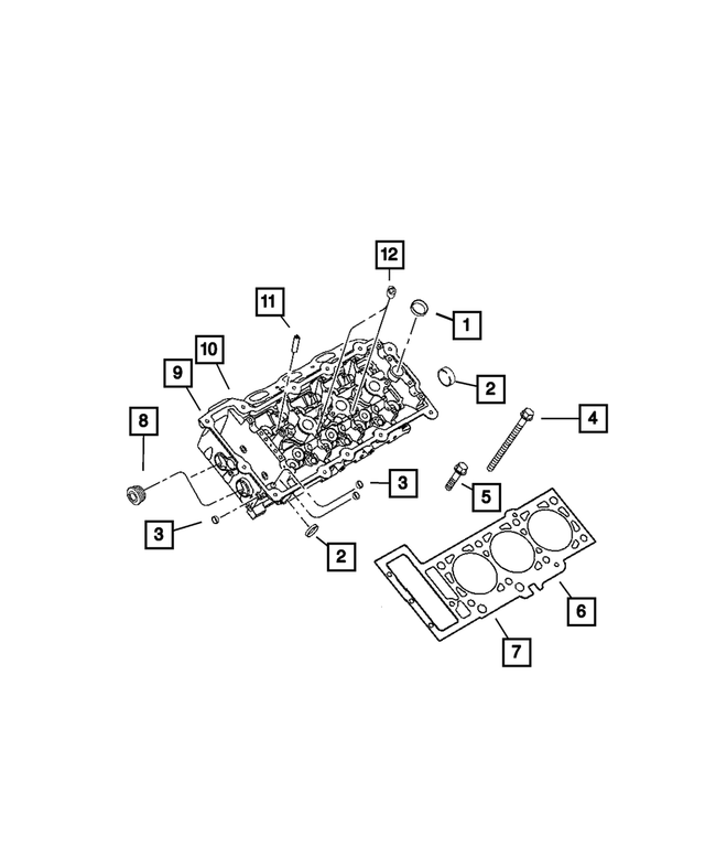 4792108AB - 2.7L Gas; Engine: Core With Vent Plug, Left Cylinder Head for Mopar Image