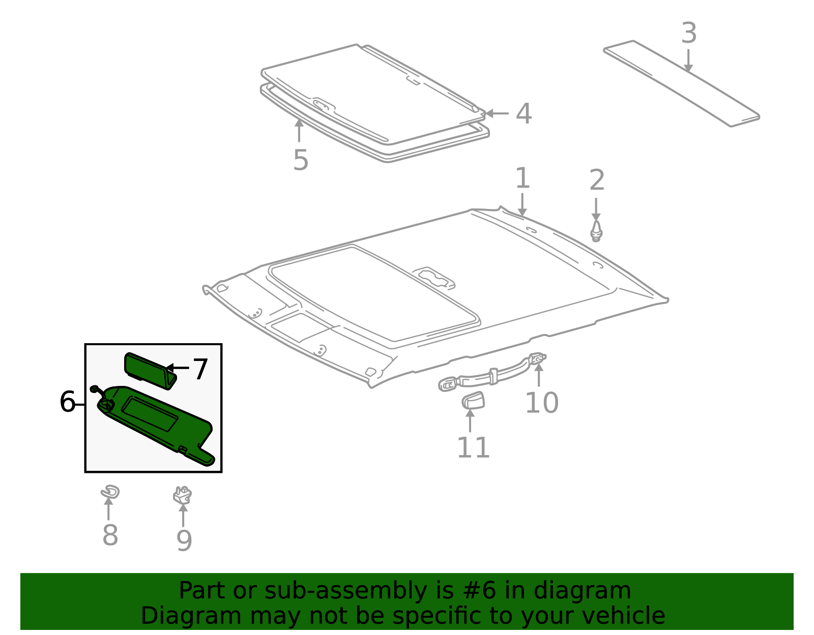 1997-1998 Toyota Camry Sun Visor 74320-AA070-B0 | OEM Parts Online