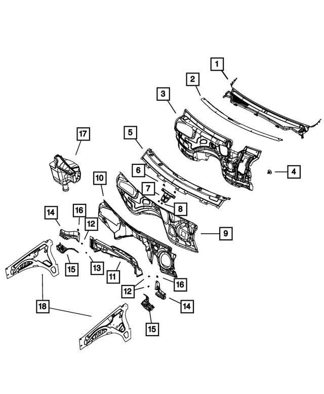 « 68021019AH – Body Sheet Metal Except Doors : Tablier Panneau pour Mopar Image »