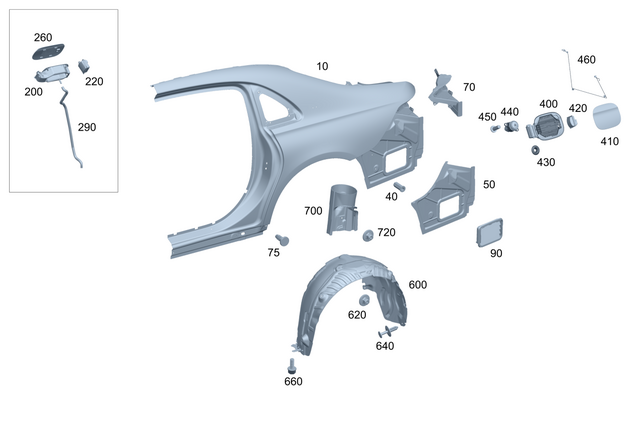2236300001 - : Tank Filler Recess for Mercedes-Benz Image