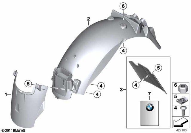 46627673714 - Frame and Mounting Parts: Wheel Cover, Rear Section, Rear -  for BMW-Motorrad Image