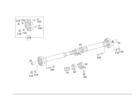 Propeller Shaft for 2008 Mercedes-Benz SLK280 #0