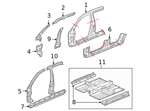 Hinge Pillar for 2007 Honda Accord #1