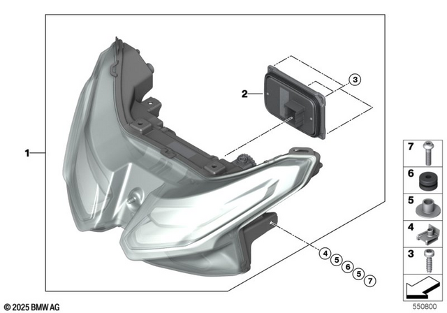 63129899918 - Lights: Control Unit Headlight - Flc mid for BMW-Motorrad Image