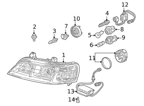 Headlamp Components for 2001 Acura RL #0
