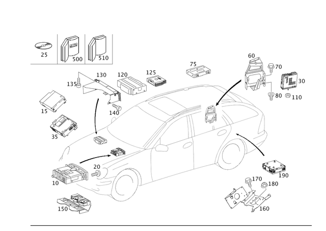 2038707289 - Electrical System: Operating Unit for Mercedes-Benz Image image