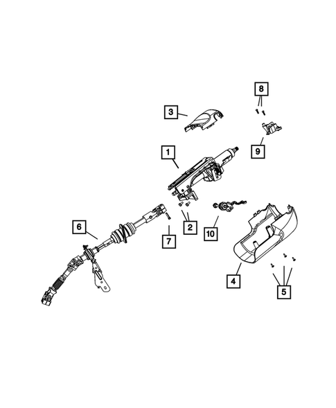 Steering Column and Intermediate Shaft for 2008 Jeep Commander #0