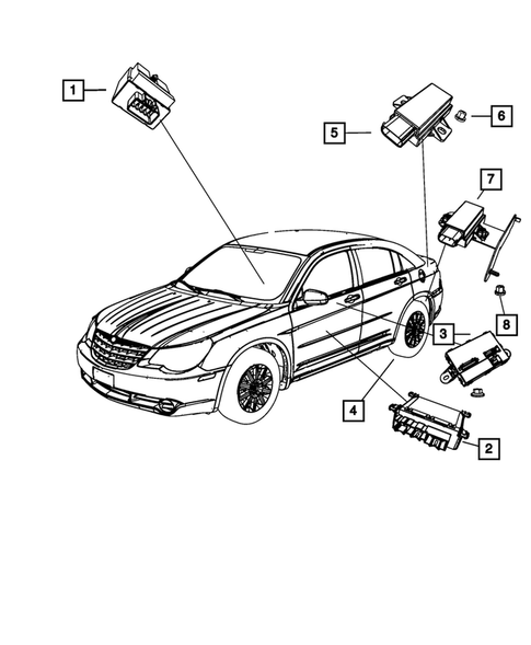 Keys, Modules and Engine Controllers for 2009 Chrysler Sebring #2