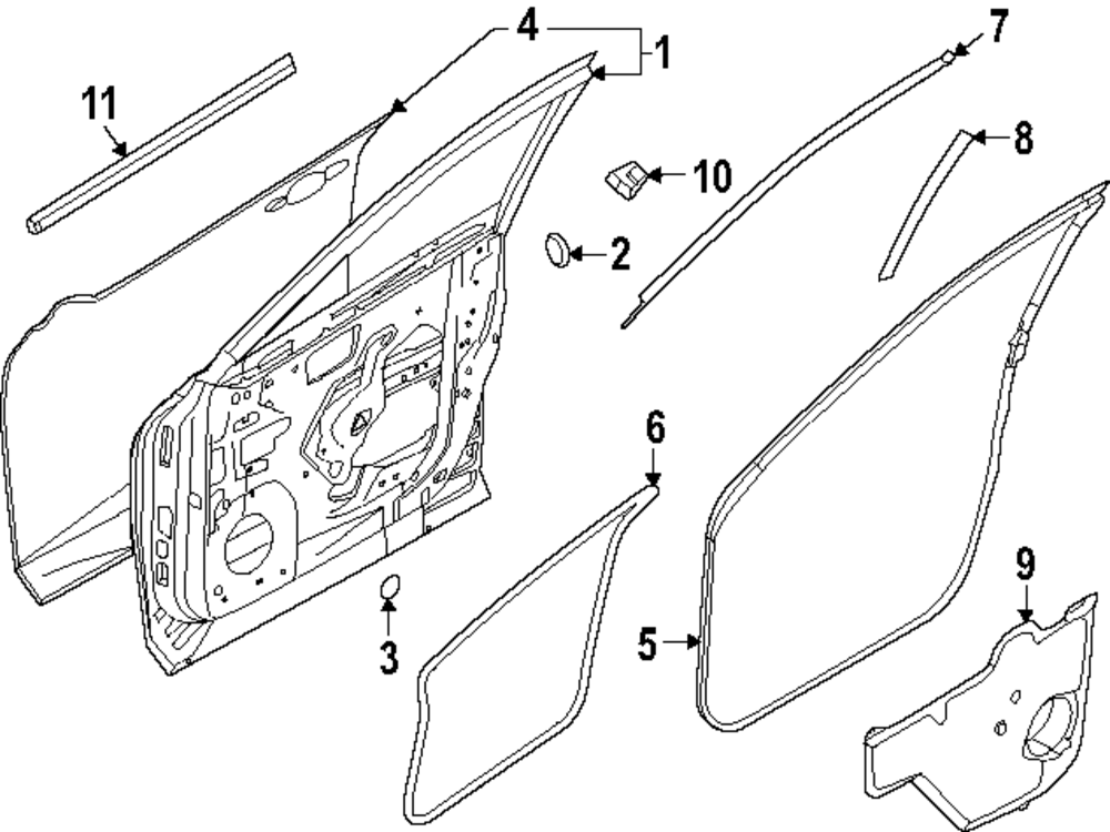 80100-6TA3A - Door Front Right-hand 2022-2025 Nissan Pathfinder