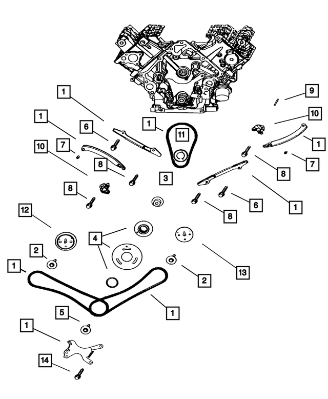 « 6100932 – Engine 4.7L Eight Cylinder : Tête Collerette Hexagonale Boulon, Montage pour Mopar Image »