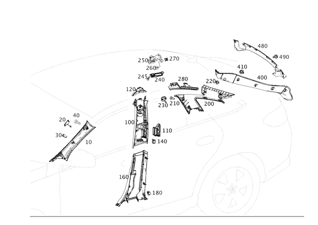 2926907200 - Trim and Lining: Trim, B-Pillar for Mercedes-Benz Image image