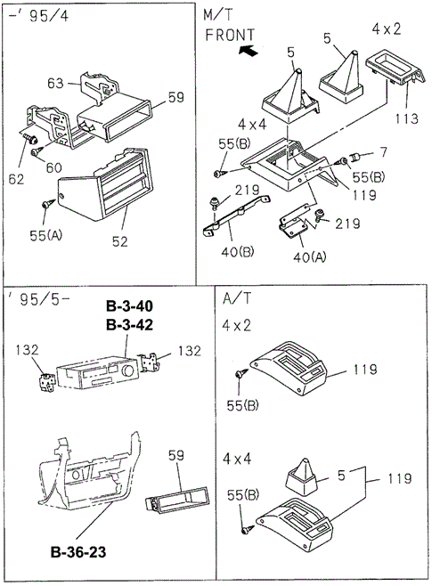 Console (FR.) for 1997 Honda Passport #0