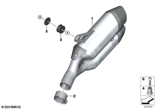 18519446014 - Exhaust System: Rear Muffler - Akrapovic for BMW-Motorrad Image