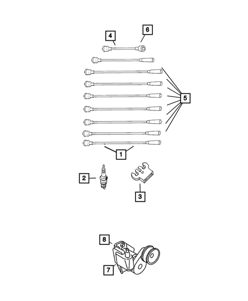 Spark Plugs-Cables-Coils for 2002 Dodge Durango #0
