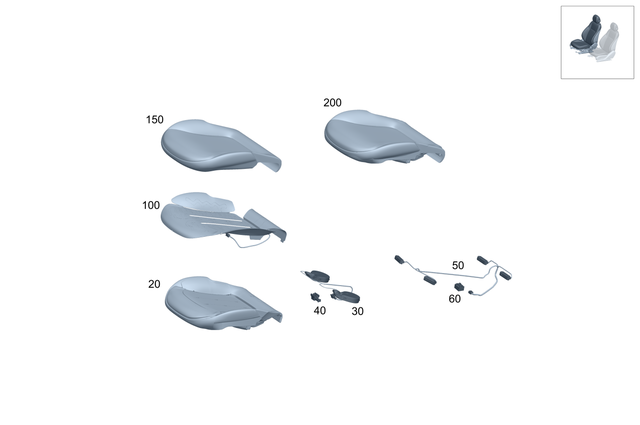 2959107500 - Front Seat: Padding, Frt. Seat Cush for Mercedes-Benz Image image