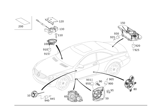 2218200202 - Electrical System: Speaker for Mercedes-Benz: 250, 300S, CL550, CL600, CL63 AMG, CL65 AMG, S350, S400, S500, S550, S600, S63 AMG, SLS AMG Image image