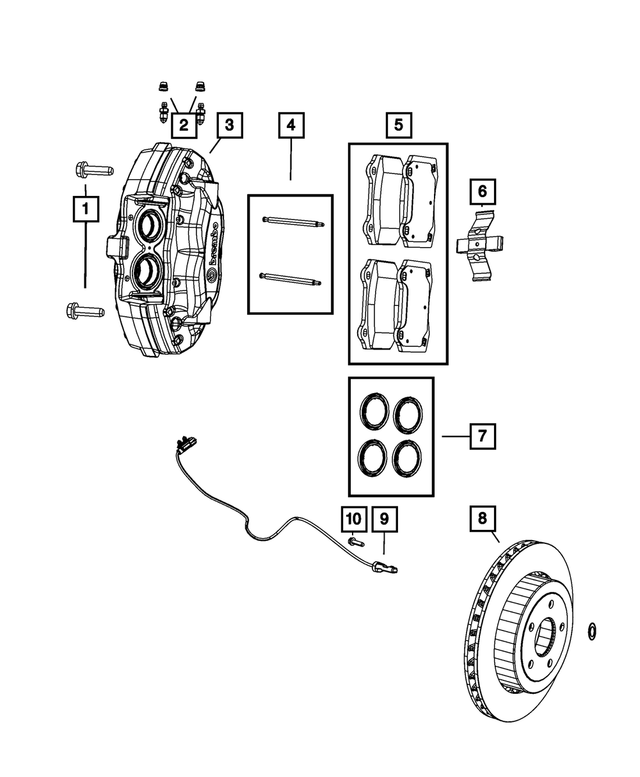 « 5175108AA – Brakes : Freins à Disque Etrier, Côté Droit pour Mopar Image »