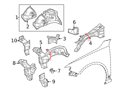 Structural Components & Rails for 2010 Saab 9-5 #0