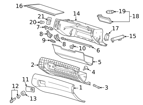 Glove Box for 2015 Chevrolet Malibu #1