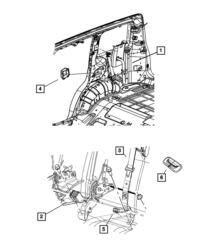 5KJ71XDVAH - Restraints: Rear Outer Seat Belt, Left for Mopar Image