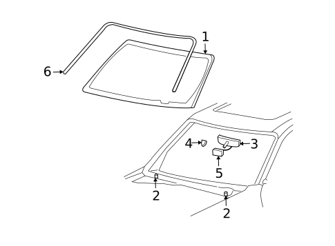 Glass - Windshield for 2005 Lincoln Aviator #0