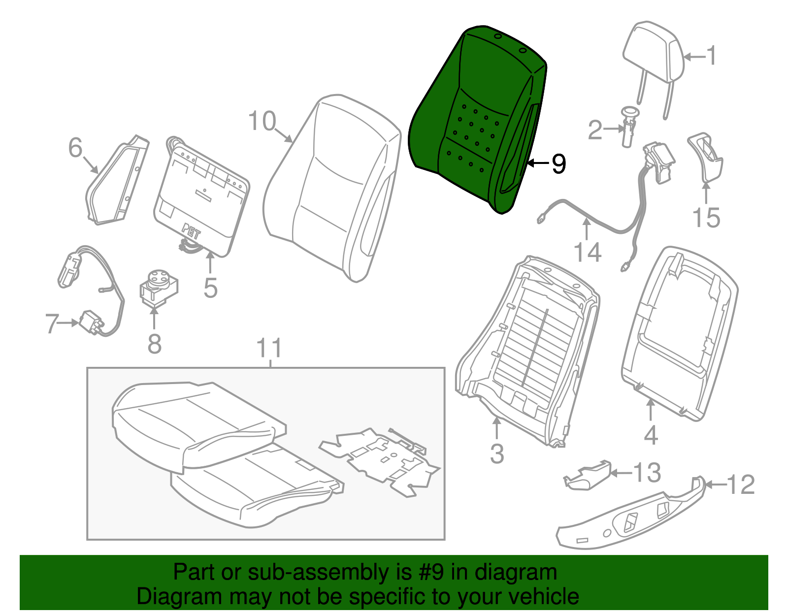 Seat Back Pad - BMW (52-10-7-118-418)