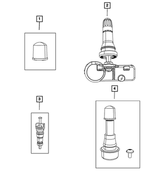 68206631AA - Wheels: Valve Stem Cap Kit for Jeep: Cherokee | Ram: 1500, 1500 Classic, 2500, 3500 Image
