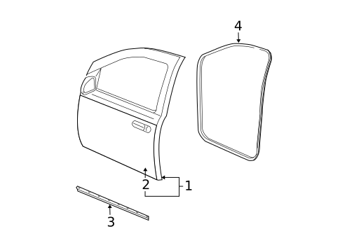 Door & Components for 2005 Dodge Durango #0