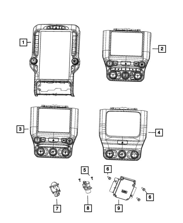 68526774AC - Air Conditioners and Heaters: Center Stack Controls for Mopar Image