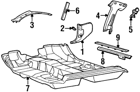 Interior Trim - Pillars for 1999 Mercury Cougar #0