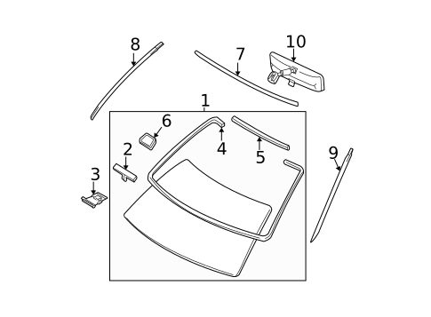 Glass - Windshield for 2002 Nissan Sentra #0