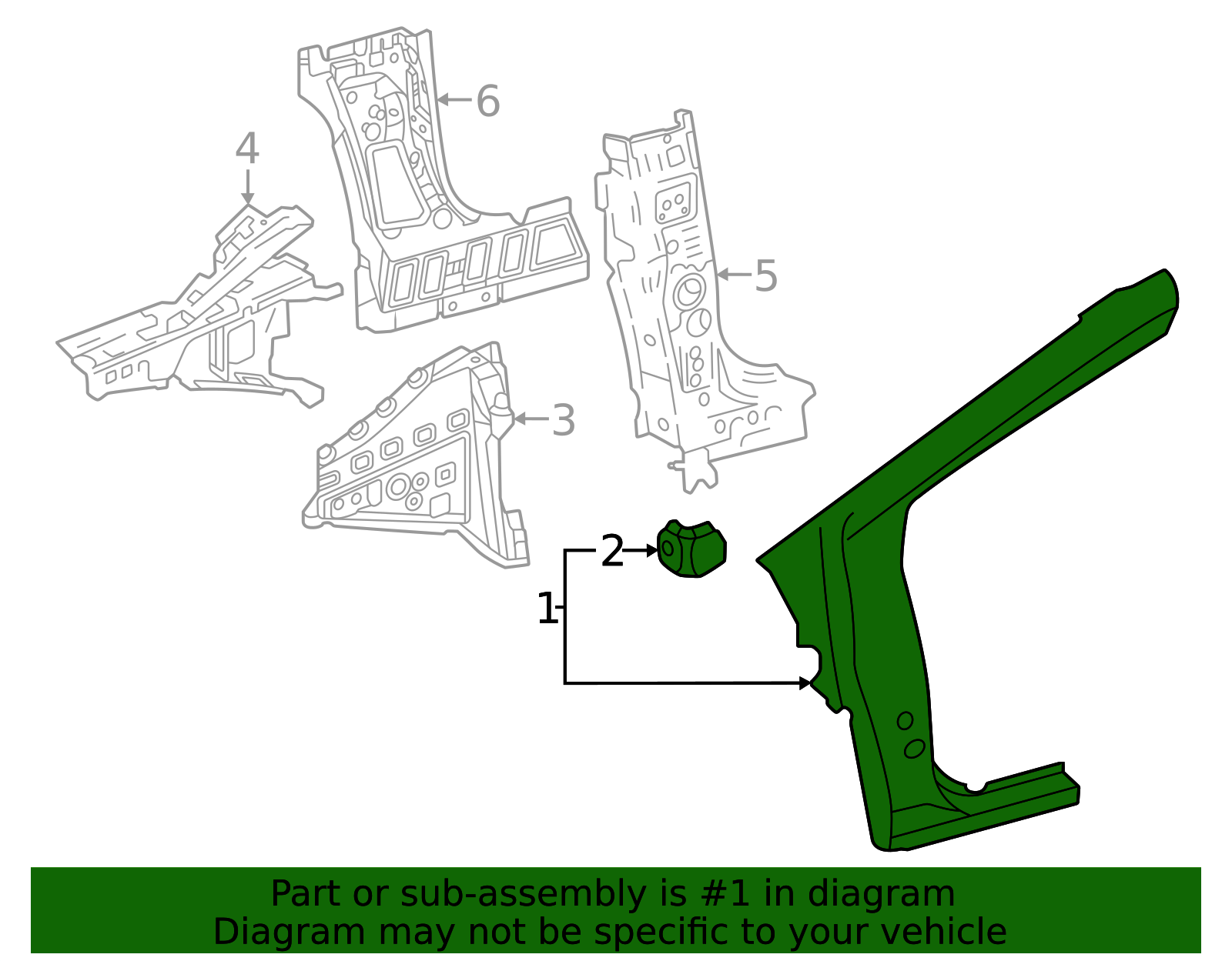 2023-2025 Toyota 2023-2024 Toyota - Hinge Pillar 61013-47040 | Sparks Parts