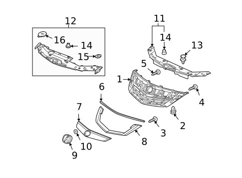 Grille & Components for 2010 Acura TSX #0