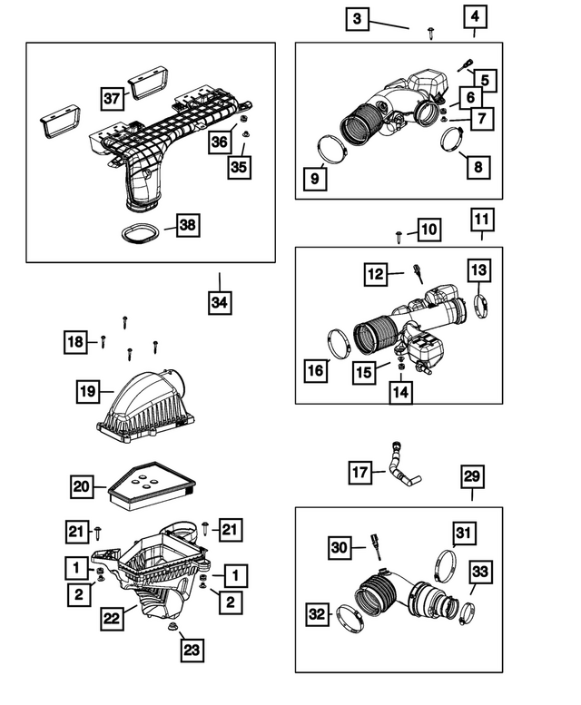 68542769AA - Fuel and Accelerator Pedal: Air Filter for Jeep: Grand Cherokee, Grand Cherokee L Image