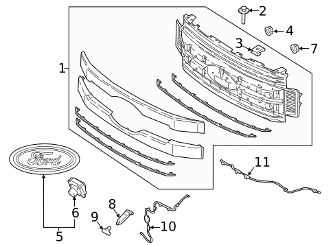 Grille & Components for 2017 Ford F-250 Super Duty #1