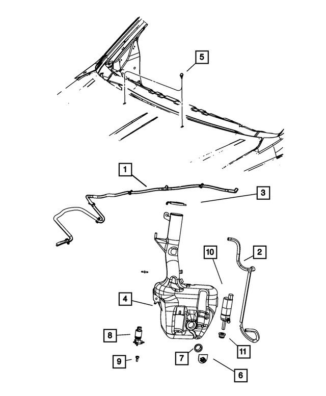 5113050AB - : Windshield Washer Hose for Mopar Image