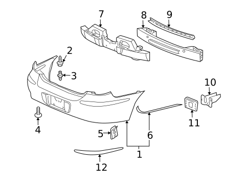 Bumper & Components - Rear for 2006 Buick LaCrosse #0