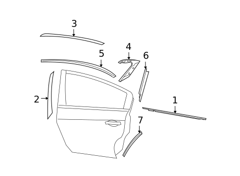 Exterior Trim - Rear Door for 2009 Nissan Maxima #0