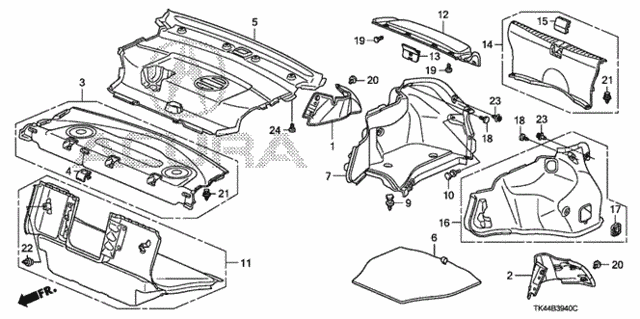 Rear Tray - Side Lining for 2011 Acura TL #0