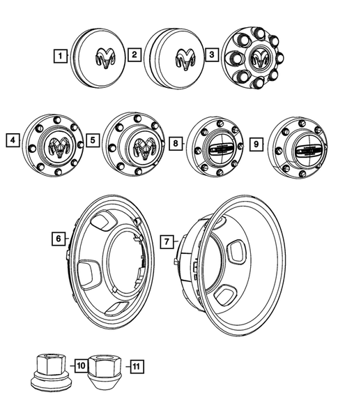 Wheel Covers and Center Caps for 2012 Ram 3500 #0