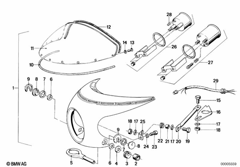 Motorcycle Trim Section, Windshield for 1984 BMW-Motorrad R 100 CS #0