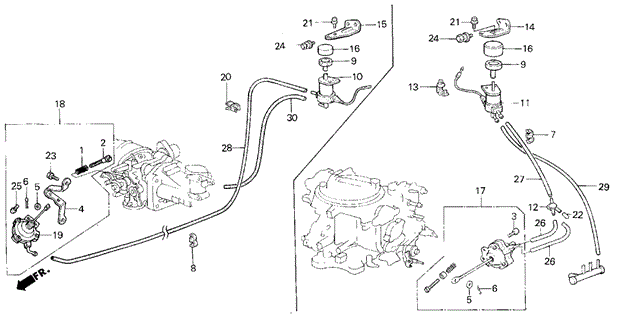 A/C Valve - Tubing (Keihin) for 1985 Honda Civic #0