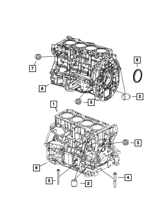 5183906AH - 2.4L Gas; Engine: Short Block Engine for Mopar Image image