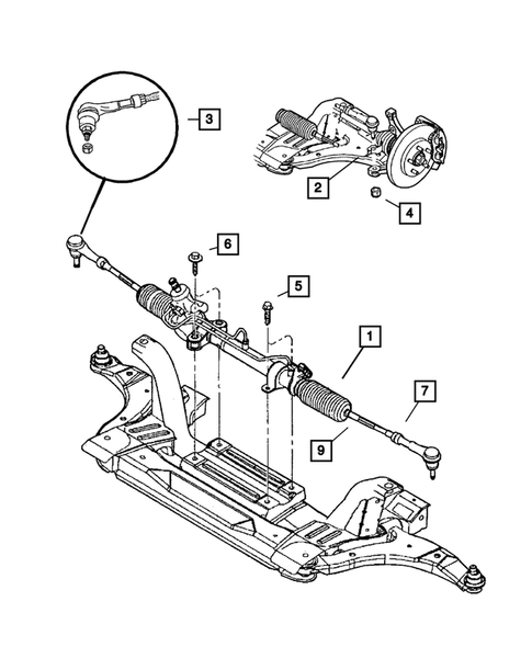 Steering Gear for 2004 Chrysler PT Cruiser #0